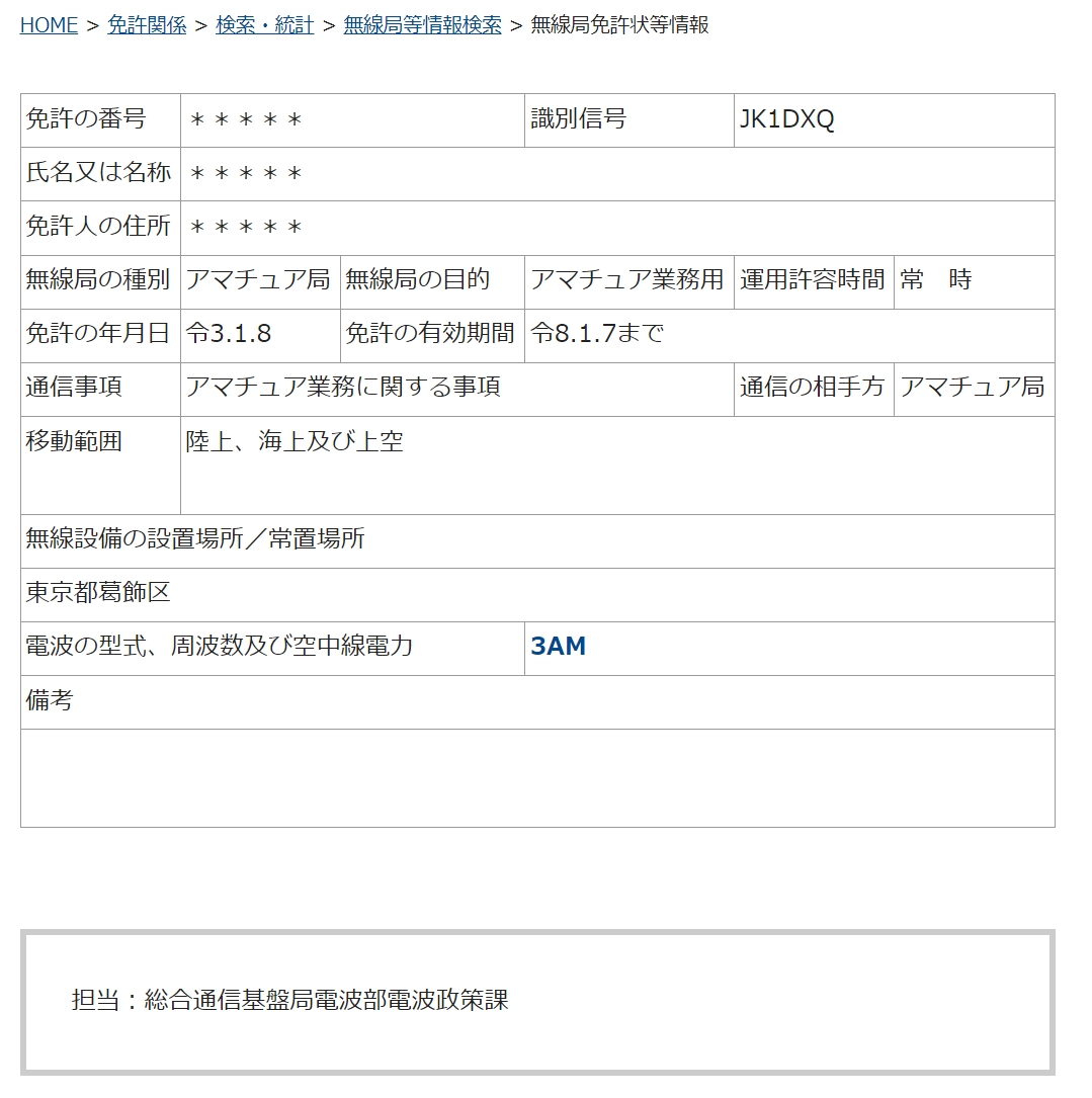 免許状情報